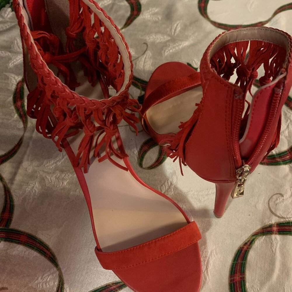 BeBe  Orange Suede Heels - Brand New